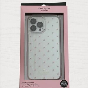 Kade Spade New iPhone 13 Pro Max Protective Case with Pink Crystals